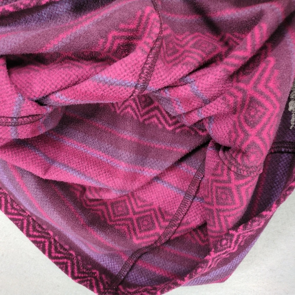 Eddie Bauer Pink Purple Geometric 1/4 Zip Fleece Jacket Womens L Gorpcore Fall - Picture 8 of 8